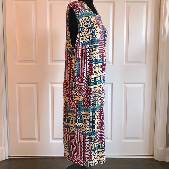 Tribal Print Boho Knit Jersey Boxy Dress - Picture 5 of 8